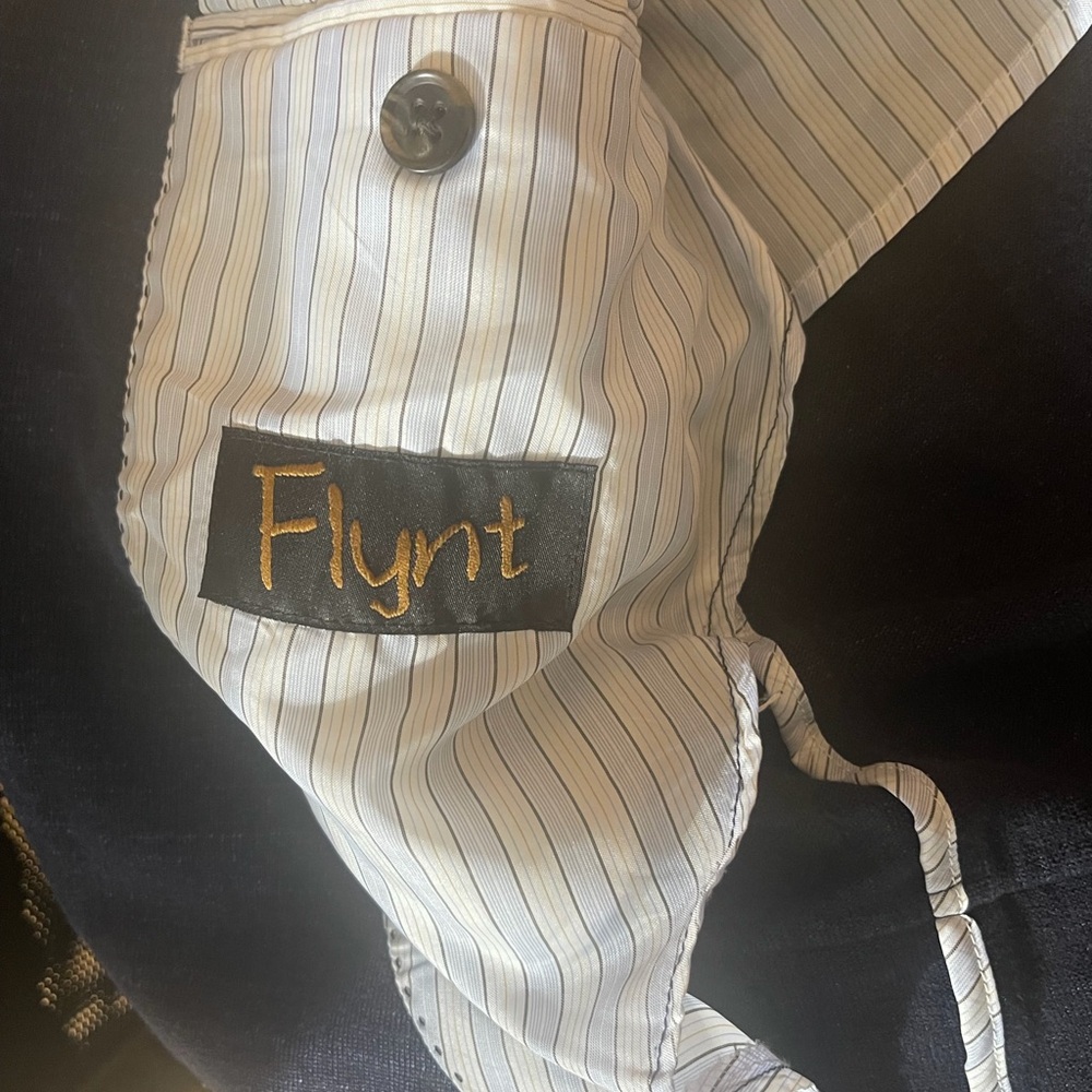 Flynt Navy Knit Blazer 46R Mens Casual Sport Coat Stretch Jacket Soft Tailored - Picture 6 of 7